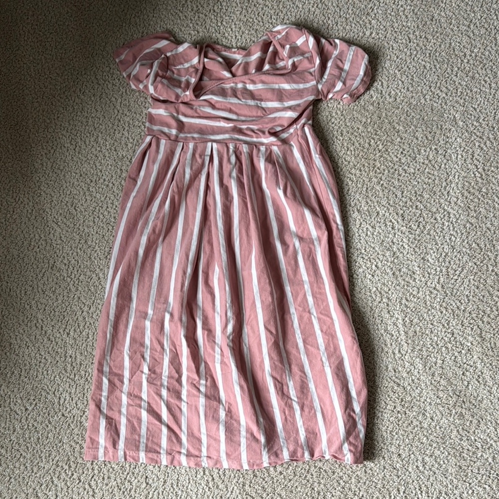 Striped Pink and White  Dress